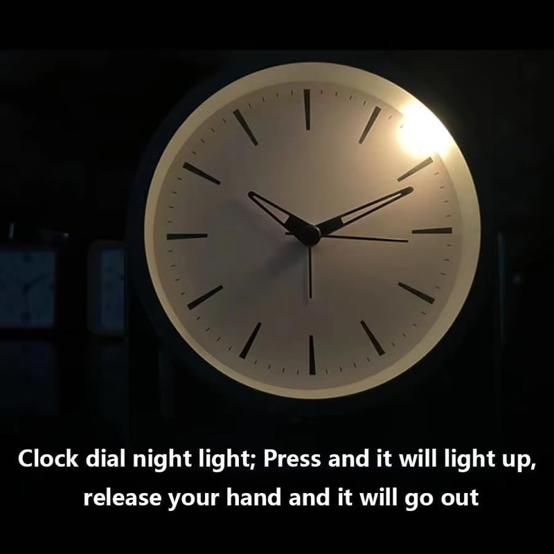 Peakeep Modern Alarm Clock, 4.5 Inch Minimalist Metal Border for Table, Silent Non Ticking with Battery Power for Kids, Student, All - Image 5
