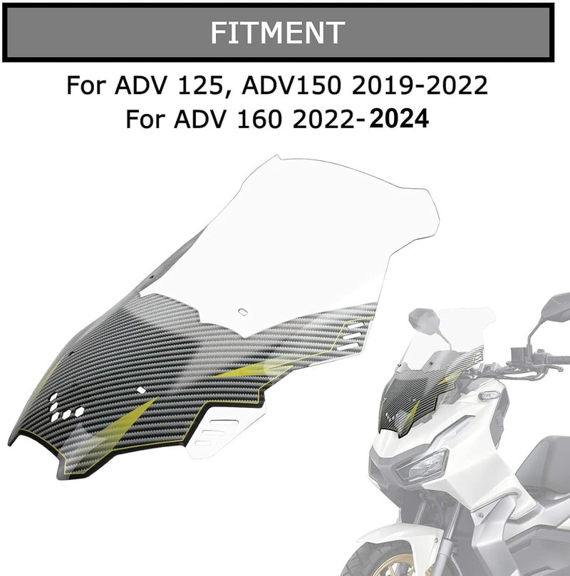 PSLER® Motorcycle Windscreen Windshield Wind Deflector for ADV 150 2019 (Clear) - Image 5