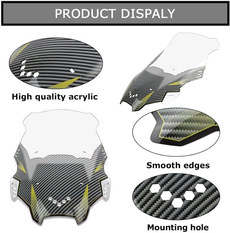 PSLER® Motorcycle Windscreen Windshield Wind Deflector for ADV 150 2019 (Clear) - Image 4