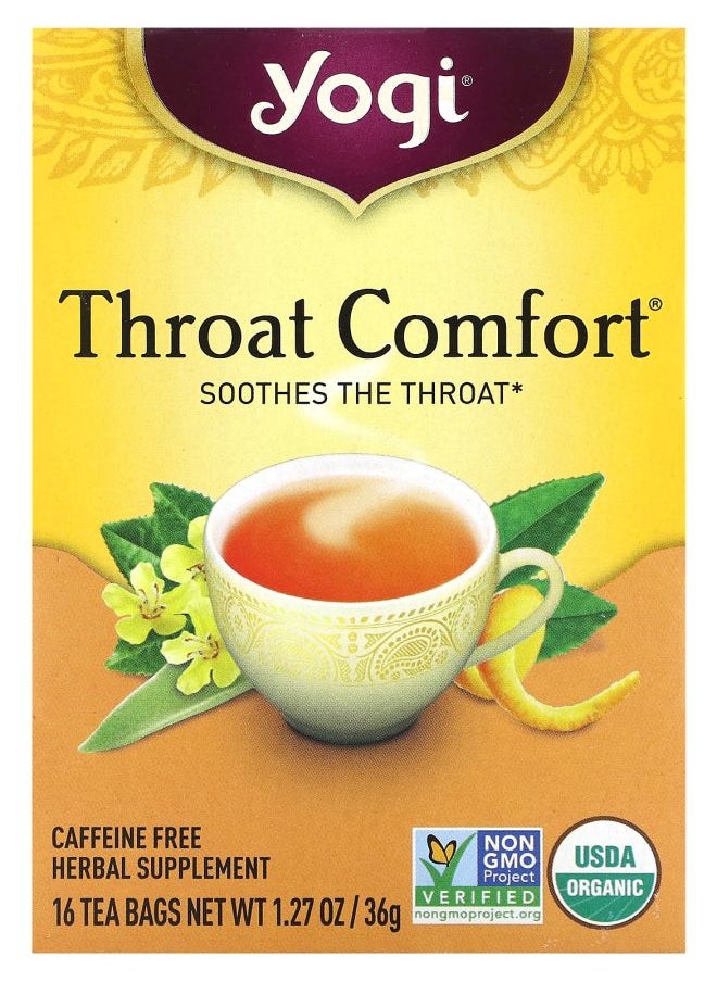 Yogi Tea Throat Comfort Caffeine Free 16 Tea Bags 1.27 oz (36 g) 