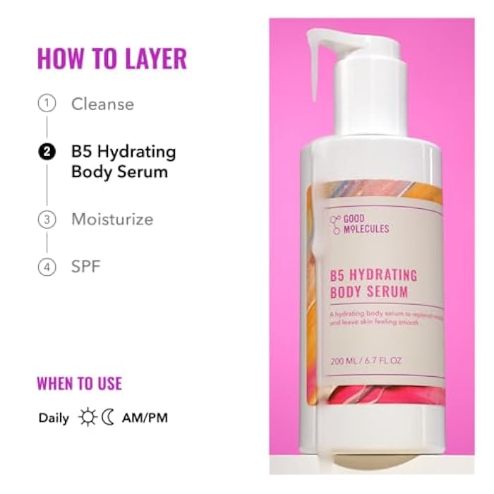 Good Molecules B5 Hydrating Body Serum - Vitamin B5 Ultra Hydrating Serum with Beta Glucan to Retain Moisture and Plumpness, Skin Care for Body - Image 5