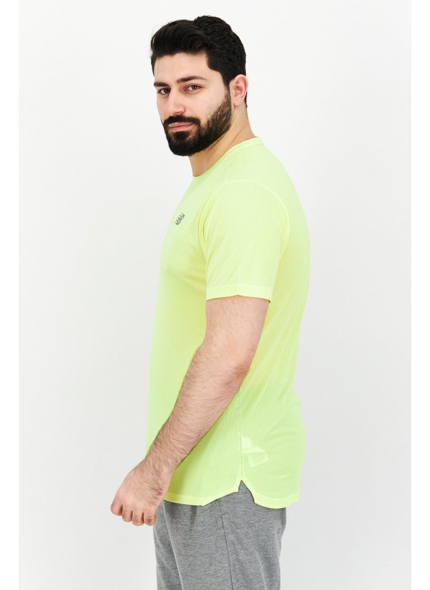 New Balance Men Sportswear Fit Short Sleeve Running T-Shirt, Yellow  - Image 2