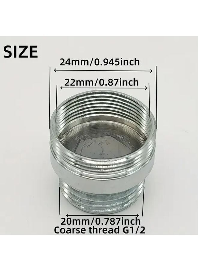 22 24mm G1 2 Kitchen Faucet Adapter Dual Thread 15 16 Male to 55 64 Female Sink Mixer Valve Converter for Garden Hose Silvery - Image 5