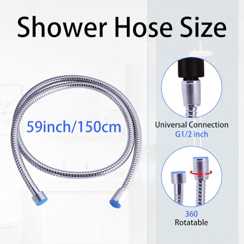 Hansengroyi Shower Hose Replacement for Grohe 28143000 RelexaFlex 59 Metal Longlife AntiTwist Flexible Shower Hose for Handheld Shower Chrome - Image 3