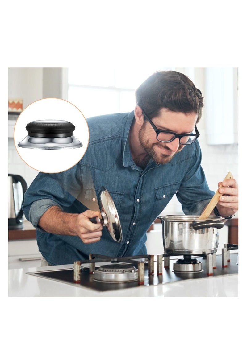 Pot Lid Knobs, 4 Pcs Universal Pot Lid Handle Covers, Heat Resistant Kitchen Cookware Pan Lid Cover Hand Grip Replacement Knobs Handles for Frying Pan Saucepan Lid Cover Handles Knobs