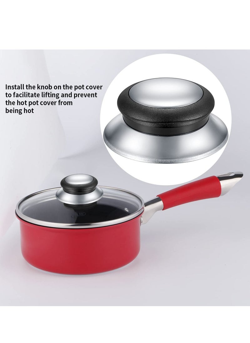 Pot Lid Knobs, 4 Pcs Universal Pot Lid Handle Covers, Heat Resistant Kitchen Cookware Pan Lid Cover Hand Grip Replacement Knobs Handles for Frying Pan Saucepan Lid Cover Handles Knobs