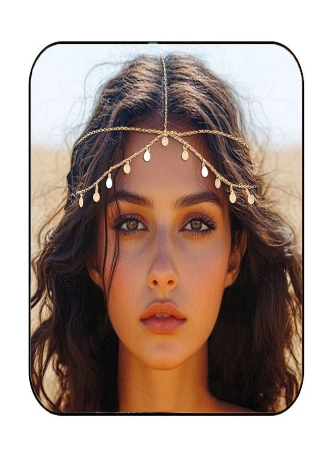 Kilshye سلسلة رأس كيلشاي بوهو مزينة بالخرز الذهبي، إكسسوار رأس للحفلات، سلاسل شعر، رباط رأس للنساء - Image 1