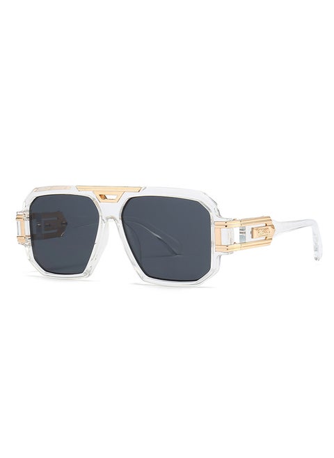 2023 Modern Vintage Large Frame Mens Sunglasses C5 transparent frame gray