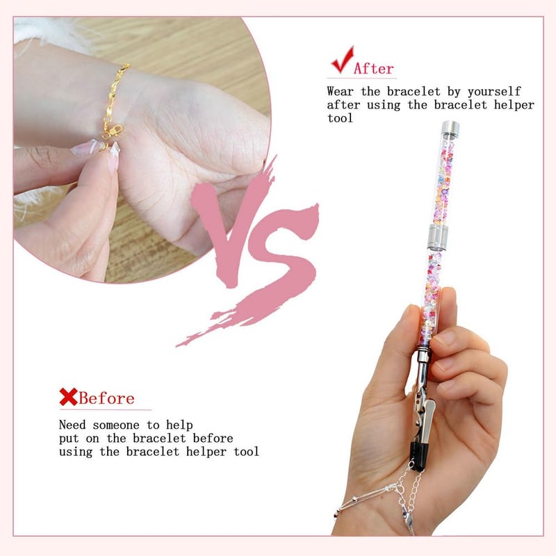 PEOUWNES Bracelet Helper Tools Diamond Bracelet Tool Jewelry Clasp Helper Hand Fastening and Hooking Tool for Necklace Bracelet Watch Clasps Zippers Crafts Adjustment, A-0020 - Image 4