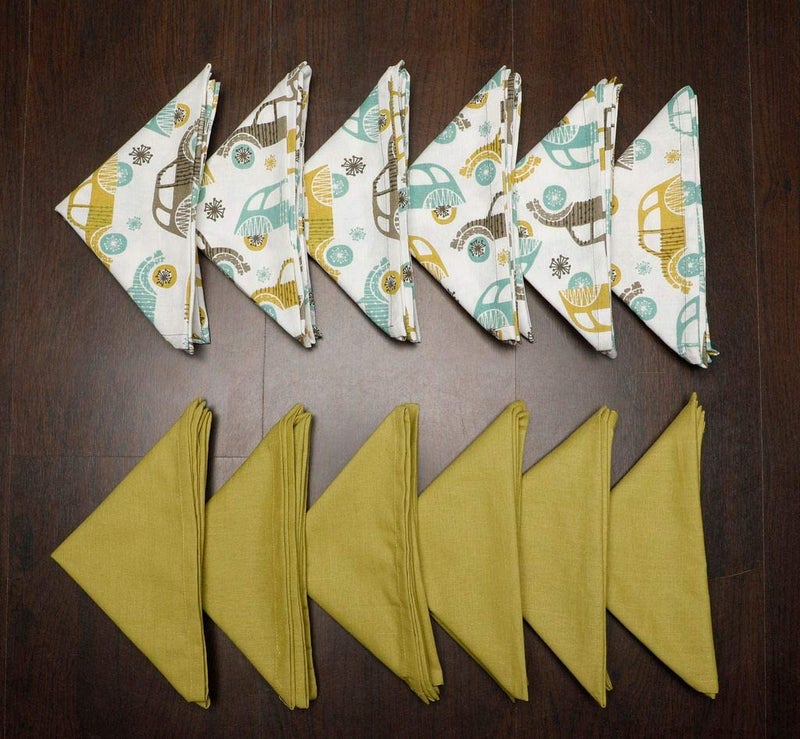 Dekor World Polyester Blend Car Printed Table Cover with Place Mat & Napkin - Green, 25 Piece - Image 5