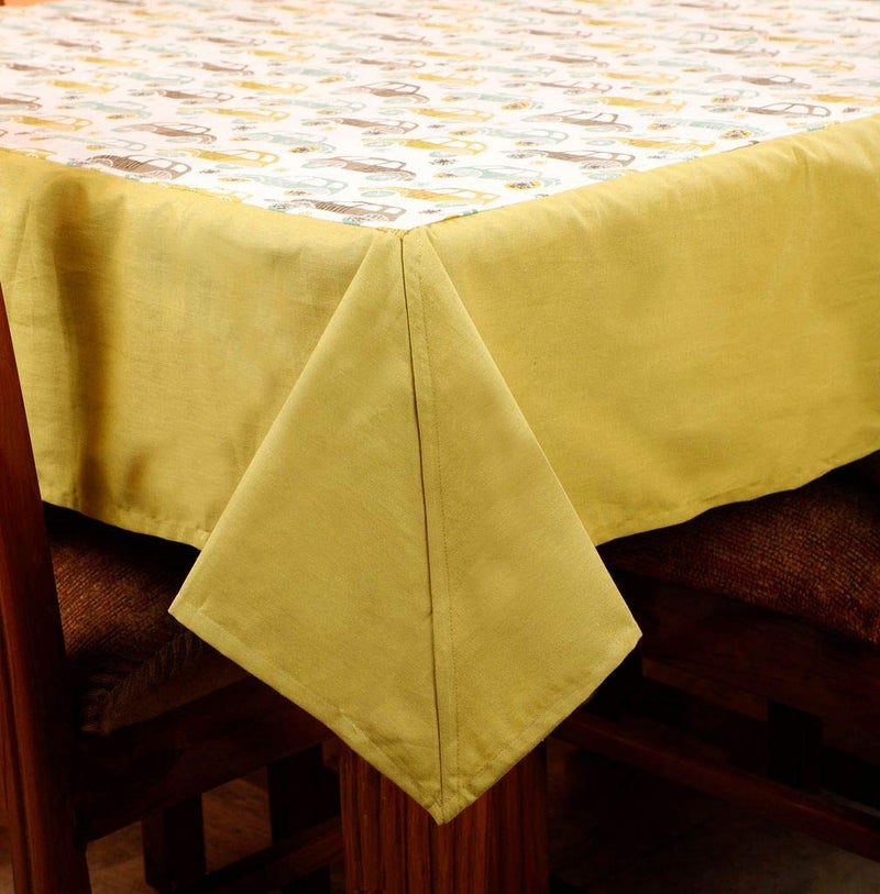 Dekor World Polyester Blend Car Printed Table Cover with Place Mat & Napkin - Green, 25 Piece - Image 3