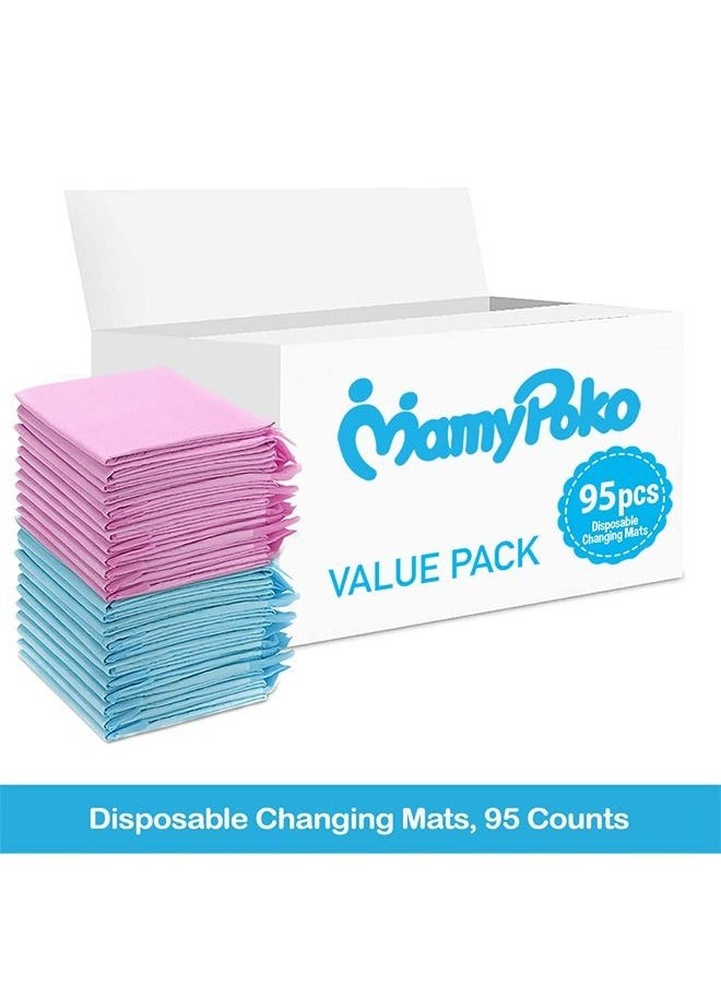 MamyPoko Disposable Changing Mats, 95 Counts, Soft Waterproof Mat, Portable Leak Proof Changing Mat, New Mom Leak-Proof Under pad, Mattress Table Protector Pad  - Image 2