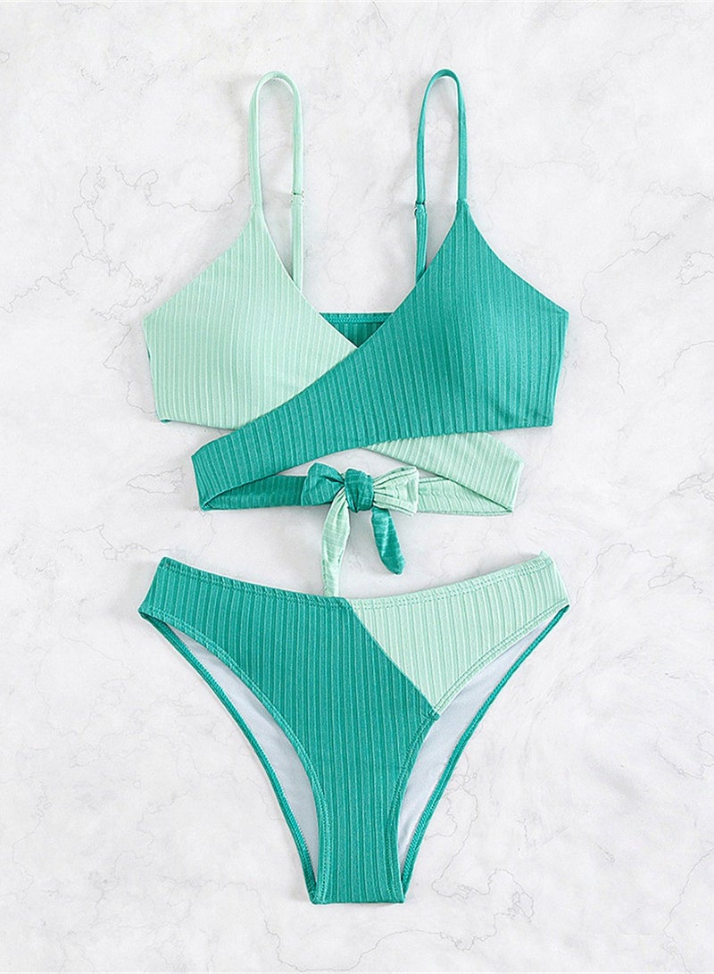 Bikini swimsuit contrasting style straps beach vacation bikini - Image 4