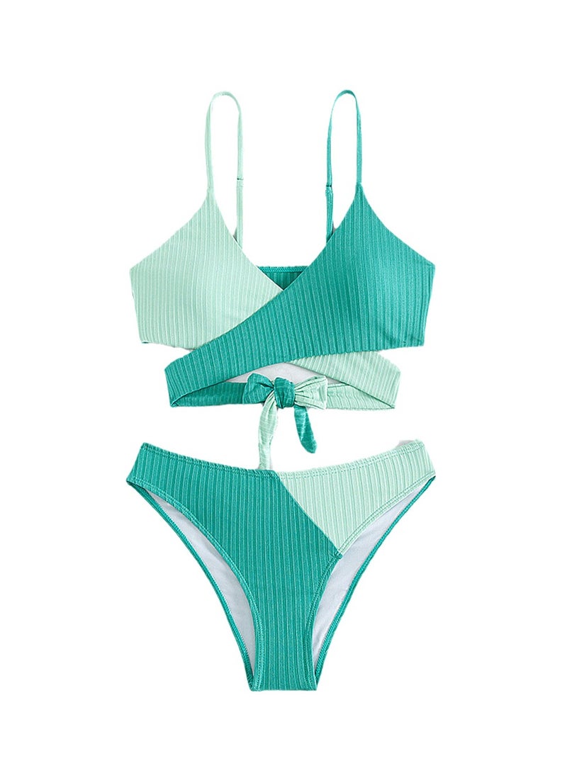 Bikini swimsuit contrasting style straps beach vacation bikini - Image 1