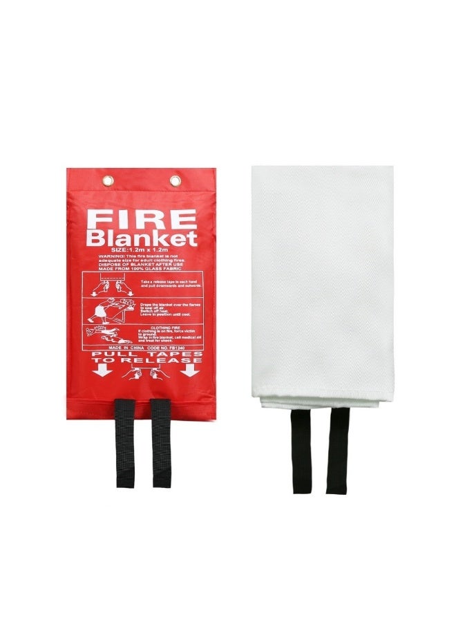 Emergency Fire Blanket, 1.2m x 1.2m Fiberglass Fire Suppression Blanket for Home, Kitchen, Office, Garage