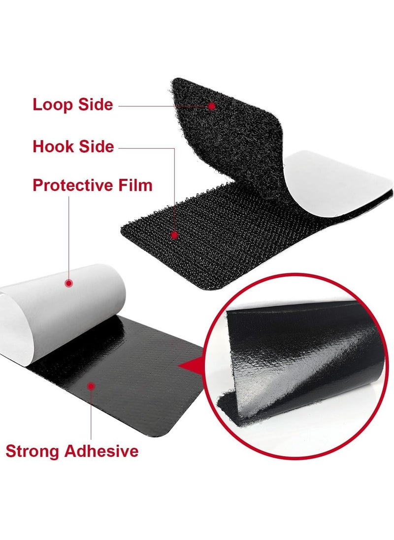 CMGTYYD - Hook and Loop Tape Strips with Adhesive, 5x10 cm Heavy Duty Nylon Velcro for Sewing, Crafting, DIY, Interlocking Tape, 15 Pcs - Image 1