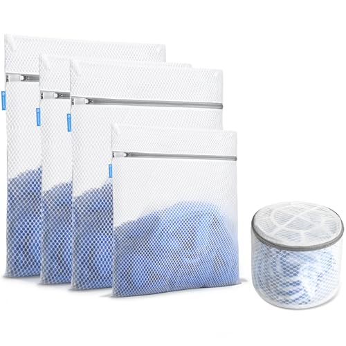 VASSON Premium Mesh Laundry Bags for Delicates with Auto-Lock Zipper - Durable Washing Bag Set for Blouse, Hosiery, Underwear, Bra, and Shoes (5-Piece Set (All-Purpose)) - Image 1