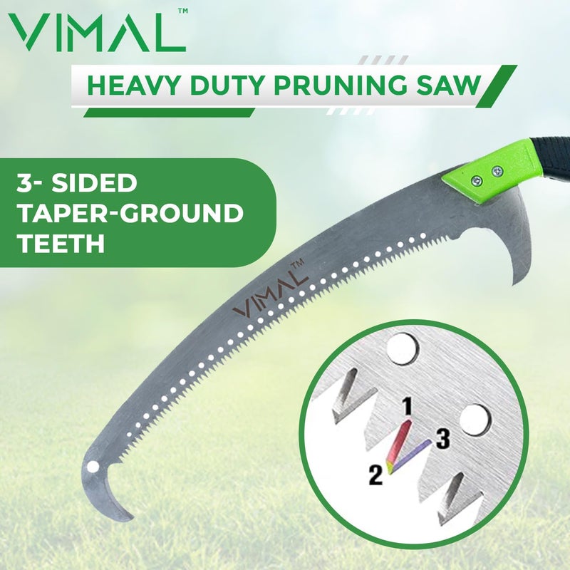 Vimal 10Inch Blade Pruning Saw Heavy Duty Pruning Saw Designed for SingleHand Use Curved Blade Hand Saw with Saw Blade For Pruning Camping Hiking Hunting Cutting Wood etc - Image 2