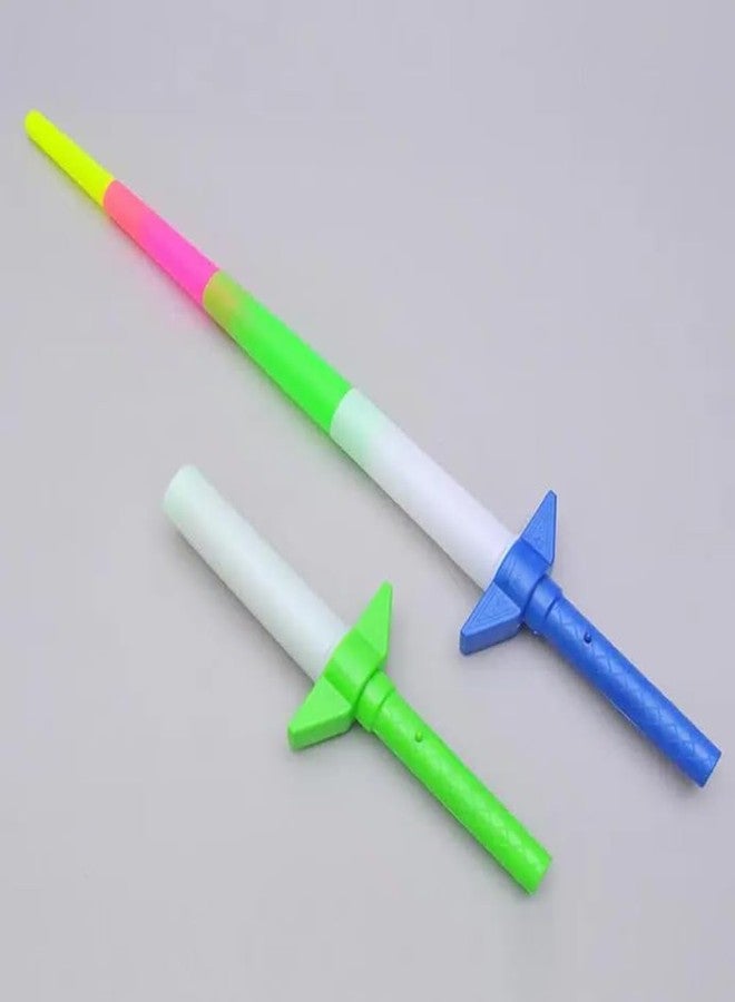 WOLVER Sword Weapon Toys with LED Flashing Lights (Pack of 2) | Light Up Role Play Swords for Kids | Fun Pretend Play Weapons for Boys & Girls | Multicolor LED Toy Swords for Parties & Dress-Up Adventures - Image 1