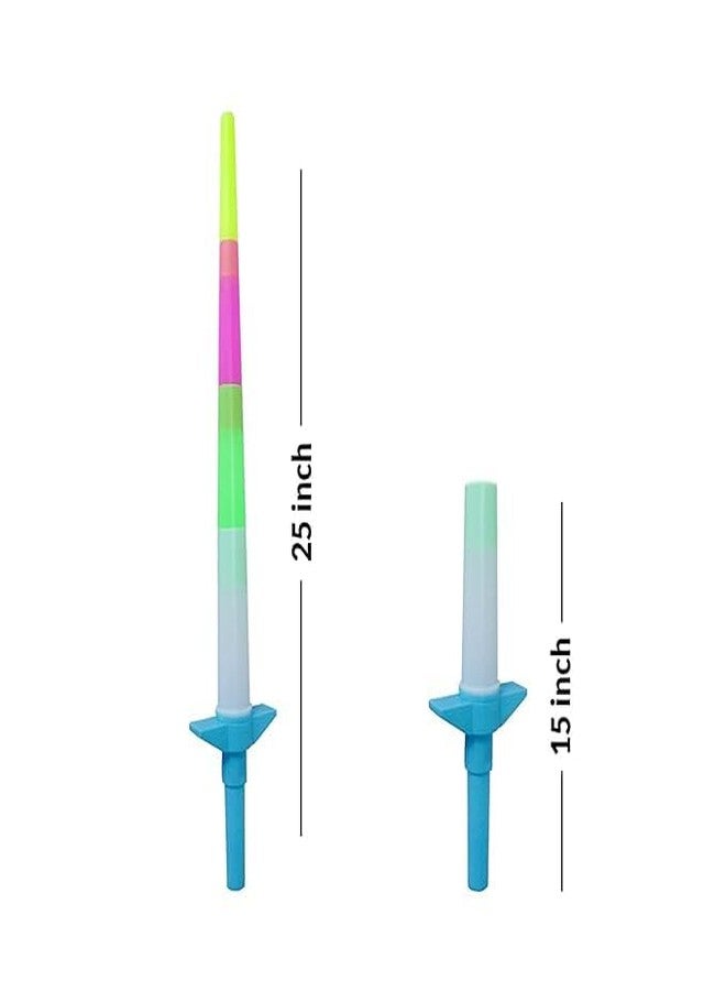 WOLVER Sword Weapon Toys with LED Flashing Lights (Pack of 2) | Light Up Role Play Swords for Kids | Fun Pretend Play Weapons for Boys & Girls | Multicolor LED Toy Swords for Parties & Dress-Up Adventures - Image 3