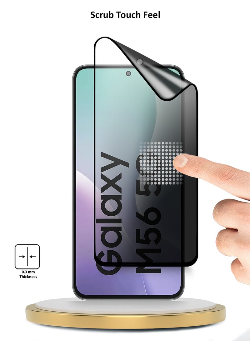 Wtech Samsung Galaxy M56 / Samsung Galaxy F56 5G 2025 Premium Nano Ceramic Privacy Full Glue Full Cover Matte Flexible Screen Protector (MSCNMP) - Clear/Black - Image 3