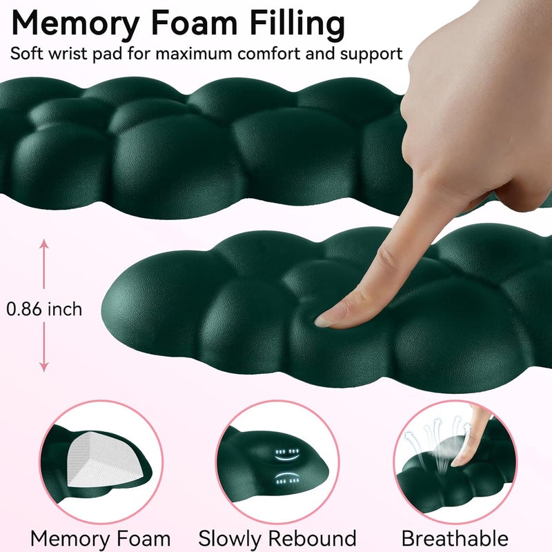 Sushret Memory Foam Cloud Wrist Rest Keyboard Set, 4-in-1: Ergonomic Keyboard Wrist Rest & Mouse Pad, Non-Slip for Office, Gaming and Home Office, Blue - Image 5