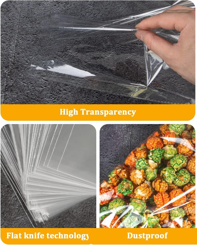 CUDICY 100pcs 10x14 Clear Cellophane Bags with Twist Ties for Gift Wrapping - Image 4