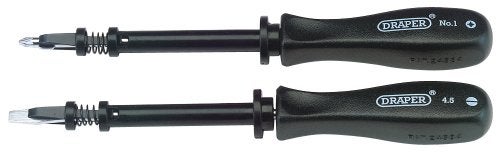 Draper Expert 2 -Piece Screw Holding Mechanics Screwdriver Set | Ideal Impact Resistant Plastic Grip | Hand Tools Set | FlatHead & PZ Type Screwdrivers | SVCM Steel Blades | 27591 - Image 1