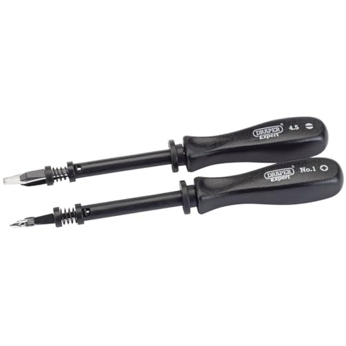 Draper Expert 2 -Piece Screw Holding Mechanics Screwdriver Set | Ideal Impact Resistant Plastic Grip | Hand Tools Set | FlatHead & PZ Type Screwdrivers | SVCM Steel Blades | 27591 - Image 4