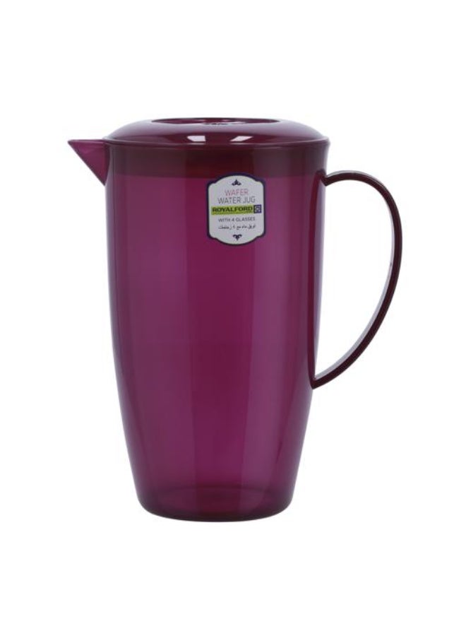 Royalford 2L Wafer Water Jug With 4Pcs 500Ml Cups Assorted Colors - Image 4