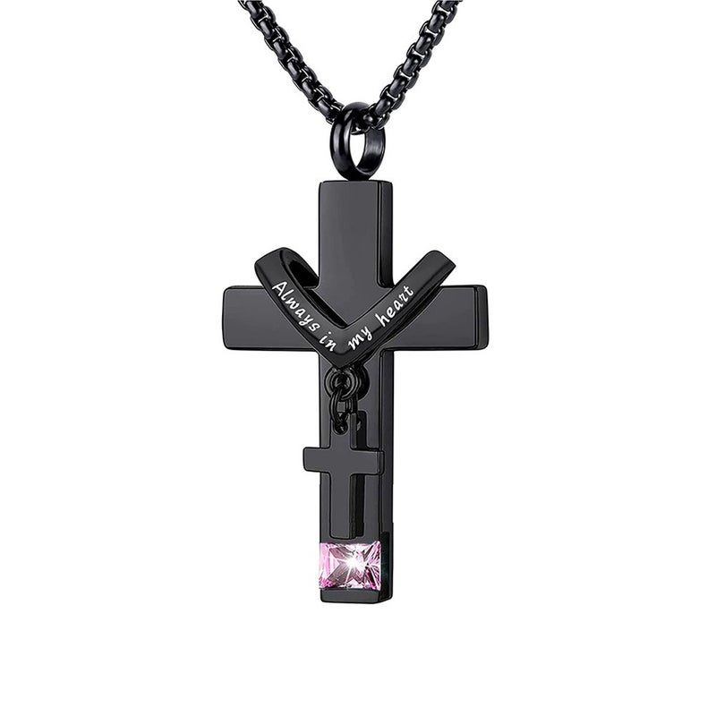 Perfume Bottle Necklace Memorial Pendant Cross Pet Ashes Urn Jewelry for Women Men