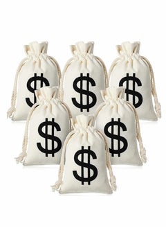 Excefore Money Bags Prop 12 Pcs, 6.3 x 9 Inches Money Bag Dollar Money Bag Costume Sign Carrying Sack for Toy Party Favor, Bank Cowboy Cosplay Theme Party  - Image 1
