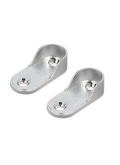 Duravel Duravel Closet Rod End Flange Bracket Supports Furniture Hardware Accessories Wardrobe Tube Support Bracket with Screws Clothes Hanging Rod Holder  - Image 1
