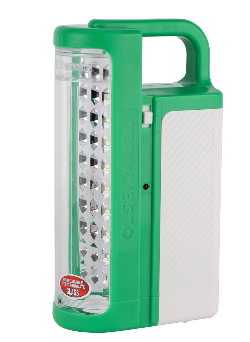 Olsenmark - فانوس طوارئ LED قابل لإعادة الشحن من Olsenmark OME2829، 30 قطعة LED، إعدادان للسرعة، وقت تشغيل 90 ساعة، حماية من الشحن الزائد، محمول، خفيف الوزن، مقبض حمل - Image 1