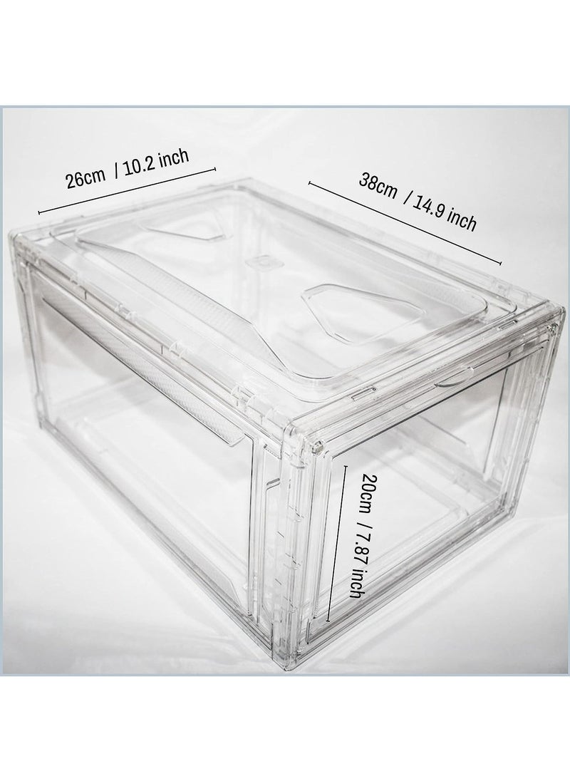 Arabest - SET 2 Magnetic Drop front Shoe Box, Clear Acrylic Shoe Storage, Stackable storage Bins, Sneaker collection box and Shoe Display case - Image 1
