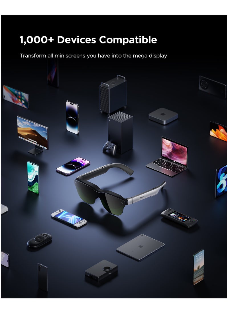 RayNeo Air 3s AR/XR Smart Glasses - 4 Speakers, 201" 120Hz FHD OLED Display, Binge-Watcher/Gamer Glasses for iPhone 16/15 series, iPad.