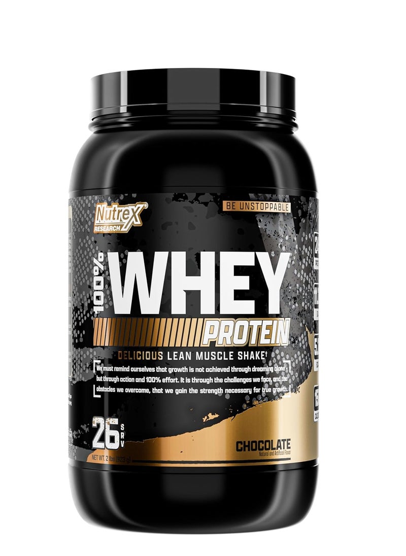 Nutrex Research Premium 100% Whey Protein Blend for Optimal Muscle Growth Chocolate  26 servings 2 lbs 913 g  - Image 1