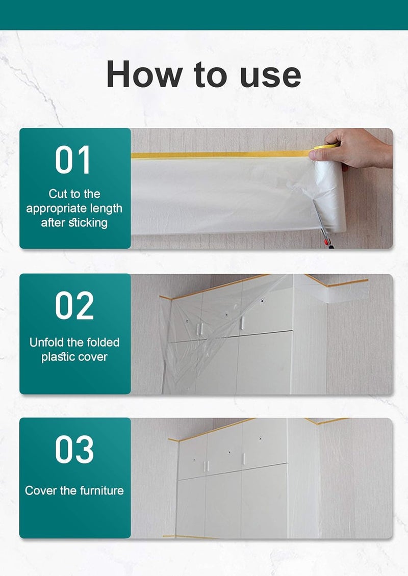 Daga Extra Large Sofa Couch Cover Durable Waterproof Furniture Protector Dust Cover for Bed Sofa Furniture When Moving or Storage 2 M * 10 M (1) - Image 4