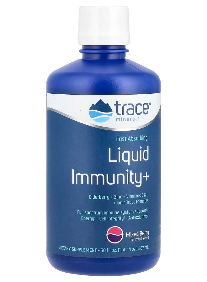 Trace Minerals Liquid Immunity+ Mixed Berry 30 fl oz (887 ml)