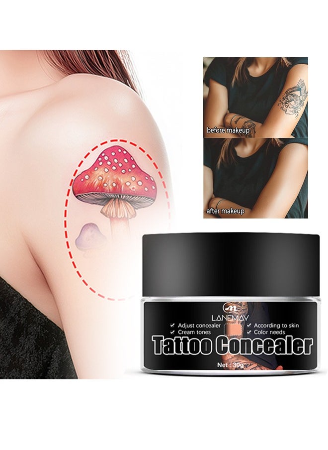 LANEMAY - Tattoo Concealer，Tattoo Concealer Smudge Resistant Skin Perfecting Long Lasting Body Foundation-30g - Image 1