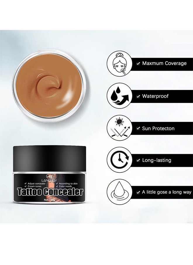 LANEMAY - Tattoo Concealer，Tattoo Concealer Smudge Resistant Skin Perfecting Long Lasting Body Foundation-30g - Image 1