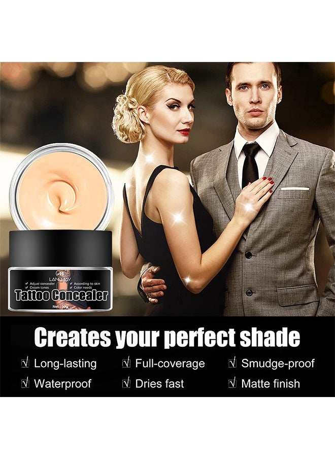 LANEMAY - Tattoo Concealer，Tattoo Concealer Smudge Resistant Skin Perfecting Long Lasting Body Foundation-30g - Image 1