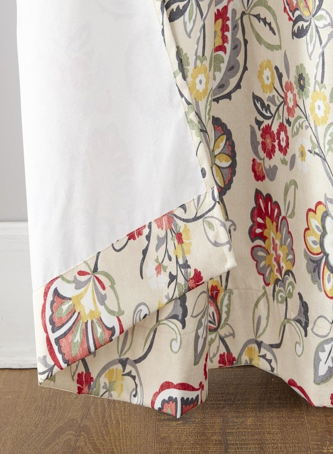 Sun Zero Jorah Botanical Print Thermal Insulated Energy Efficient Grommet Curtain Panel, 40" x 84", Linen - Image 3