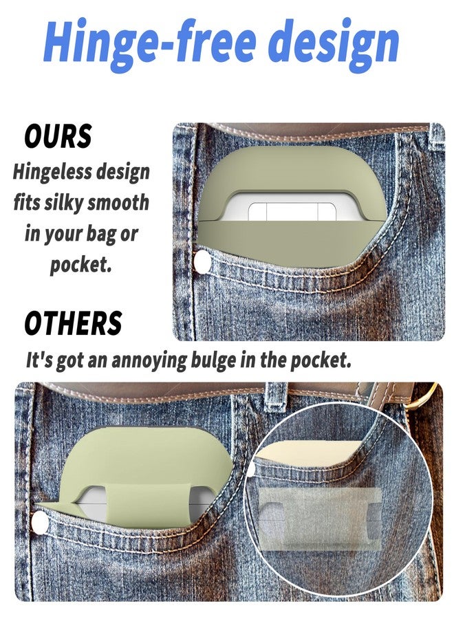 DamonLight Case for AirPods 4 Case Triple Layers Hard Cover Shockproof Protective Silicone Case with Christmas Tree Lanyard and Cleaning Pen for Apple Airpods 4th Generation 2024 Released (Sage green) - Image 3