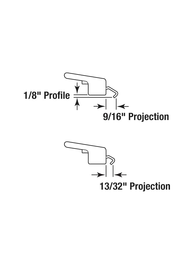 promass C 1222 Non-Keyed Sliding Glass Door Handle Set – Replace Old or Damaged Door Handles Quickly and Easily – Diecast, Clamp Style, Surface Mount (Fits 4-15/16” Hole Spacing) - Image 4