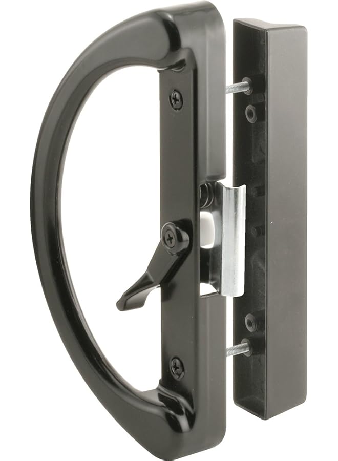 promass C 1222 Non-Keyed Sliding Glass Door Handle Set – Replace Old or Damaged Door Handles Quickly and Easily – Diecast, Clamp Style, Surface Mount (Fits 4-15/16” Hole Spacing) - Image 1