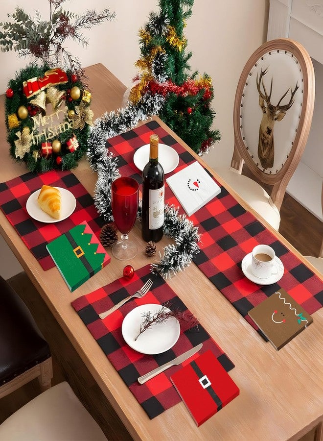 Funtery فانترى 120 قطعة من مناديل الكوكتيل الورقية القابلة للتصرف لعيد الميلاد - رجل الثلج، حزام سانتا، رجل خبز الزنجبيل، الجني - مناديل ورقية مزدوجة الطبقة - زينة قابلة للتصرف لمناسبات الكوكتيل لعيد الميلاد، مناديل يد للضيوف، لوازم مائدة العشاء لعيد الميلاد - Image 4