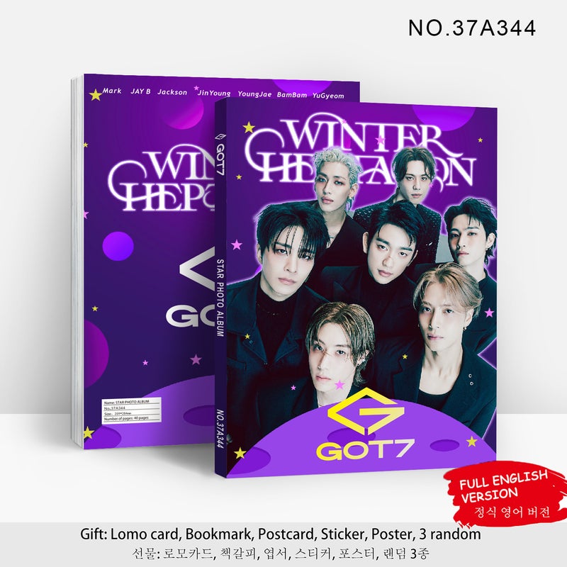 GOT7 Celebrity Photobook Collection – 40 Pages High-Gloss Premium Photo Album with Hot Stamping Cover