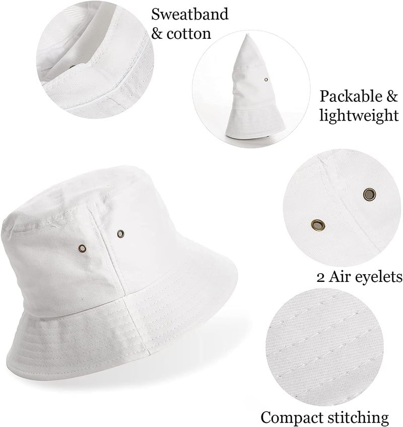 UTOWO Youth-Bucket-Hat for Big Boys Girls 10-16yrs,Kids Summer Solid-Cotton Sun-Beach-Hat Fisherman-Cap for Teens (Size 22.4") - Image 3