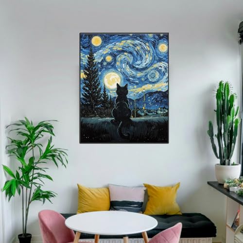 ldazao Cat Paint by Numbers Kit for Adults, Cats Adult Paint by Number Kits for Beginner DIY Easy Cat Oil Art Painting Kits Home Room Wall Decor Gift 16x20 Inch - Image 3